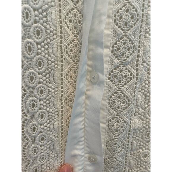 Anthropologie Maeve Ivory Crescent Street Crochet Blouse size 4 - Picture 8 of 10